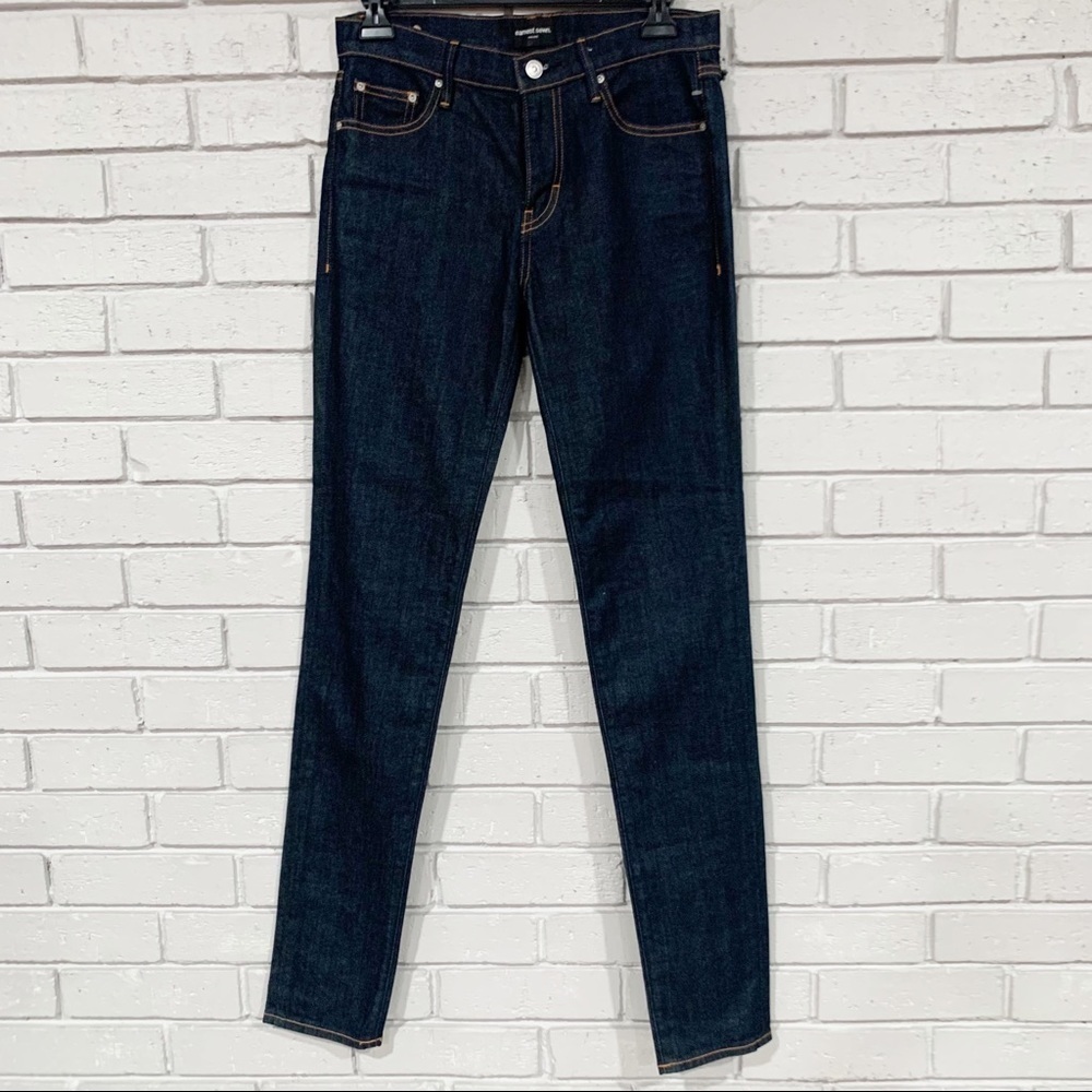 Earnest Sewn Women's Natasha Mid Rise Skinny Jeans Dark‎ Wash Denim
